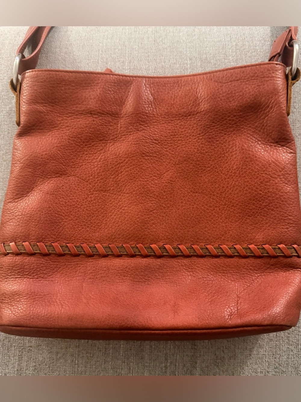 Osgoode Marley Classic‎ Red Leather Braided Accent Crossbody Bag - Picture 4 of 14